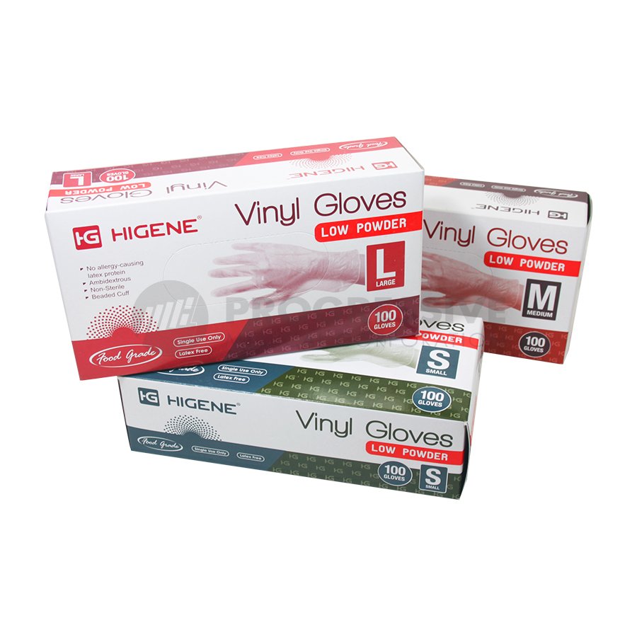 TMS HIGENE Vinly Gloves (Low Powder) (1)